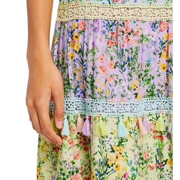 Alice + Olivia Karolina Tie Front Maxi Dress Size 6 - Picture 15 of 15